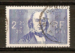 1939 - Au Profit Des Chômeurs Intellectuels - Claude Bernard (1813-78) 2f.35c.+25c.outremer N°439 (cote 13€) - Gebruikt