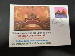 6-5-2024 (4 Z 17) Sydney Opera House Celebrate The 50th Anniversary Of It's Opening (20 Oct 2023) Great Musical Organ - Cartas & Documentos