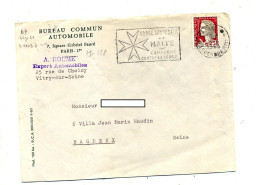 Lettre Flamme  Paris 104 Ordre De Malte Entete Bureau Automobile - Mechanical Postmarks (Advertisement)