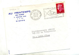 Lettre Flamme  Dieppe Plage Casino Cure Couronne Envers - Mechanical Postmarks (Advertisement)