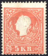 ** 1859, 5 Kr. Rot In Type II, Ungebraucht, Attest Dr. Ferchenbauer, ANK 13 IIb - Altri & Non Classificati