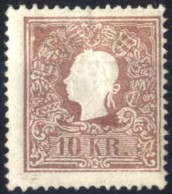 ** 1859, 10 Kr. Braun In Type II, Ungebraucht, Signiert Paul Ferchenbauer Und Attest Dr. Ferchenbauer, ANK 14 IIa - Sonstige & Ohne Zuordnung