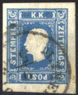 O 1858, 1,05 Kr. Blau Type I Entwertet, ANK 16 - Newspapers