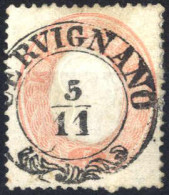 O 1860, CERVIGNANO 5/11, Doppelkreisstempel Auf 5 Kr. Rosa, Ex Provera, Attest Diena Und Goller, Kat. Nr. 5 IIc - Sonstige & Ohne Zuordnung