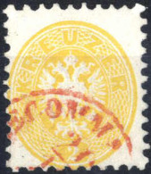 O 1863, 2 Kr. Gelb, Mit Rotem Reko-Teilstempel Von Wien, Befund Dr. Ferchenbauer, Fe. 30a - Other & Unclassified