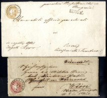 Cover 1864/66, 2 Briefe, Einer Frankiert Mit 5 Kr. Rosa Von Eisenstadt Vom 31.7.1864, Und Einer Eingeschrieben Von Neusi - Autres & Non Classés