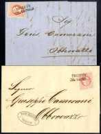 Cover 1867/69, Zwei Briefe Von "Triest / Col Vapore" Nach Obbrovazzo Je Frankiert Mit 5 Kr. Franz Joseph, ANK 36 - Otros & Sin Clasificación