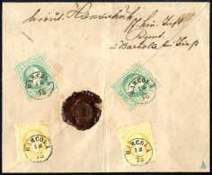 Cover 1875, Briefrückseite Aus Barcola (Fingerhut) Auf Je Zwei 2 Kr. Gelb Und 3 Kr. Grün, Ex Provera, ANK 35,36 - Other & Unclassified