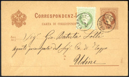 Cover 1882, Correspondenz-Karte 2 Kr. Braun Mit 3 Kr. Grün Als Zusatzfrankatur Von Campolungo (Fingerhut) Am 18.6. Nach  - Other & Unclassified