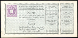 Piece/cover 1889, Sept./Okt., 2 SPRECHKARTEN Für Den Interurbanen Verkehr, Je Mit Wertzeicheneindruck Im Muster Der Ausg - Autres & Non Classés