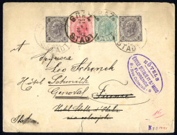 Cover 1893, GRAZ STADT, 1(2)+3+5 Kr. (alle Marken Sind Ungezähnt) Auf Briefkuvert, Gesendet Nach Italien, Kuvert Am Unte - Otros & Sin Clasificación