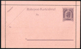 Cover 1905, Probedruck, Rohrpost-Kartenbrief Mit 40 He. KFJ Im Türbogenmuster, Selten - Sonstige & Ohne Zuordnung