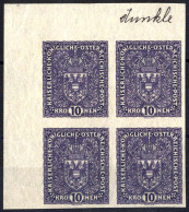 Bof/(*) 1916, Freimarken, Kronenwerte, Komplette Serie 4 Werte Der Dunklen Farben In Ungezähnten Eckrand Viererblöcken,  - Otros & Sin Clasificación