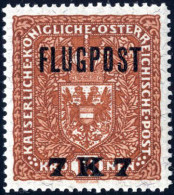 ** 1918, Flugpost, 7 K Auf 10 K Rotbraun Postfrisch, ANK (2) A - Sonstige & Ohne Zuordnung