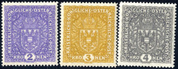 ** 1918, Flugpost, Komplette Serie 3 Werte Ohne Aufdruck, Postfrisch, ANK 225-227 P I - Sonstige & Ohne Zuordnung