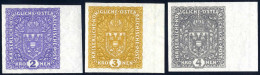 ** 1918, Flugpost, Komplette Serie 3 Werte Ohne Aufdruck, Ungezähnte Rechte Randstücke, Postfrisch, ANK 225-227 PU - Altri & Non Classificati