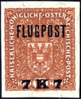 ** 1918, Flugpostmarke 7 Kronen Auf 10 Kr. Rotbraun, Nicht Verausgabtes Ungezähntes Postfrisches Prachtexemplar, ANK (3) - Other & Unclassified
