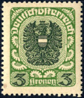 ** 1920/21, 3 Kronen Dickes Graues Papier Dunkelgrün/schwarzgrün, Postfrisch, Attest Ferchenbauer, ANK 316yb - Other & Unclassified