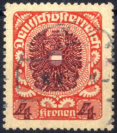 O 1920/21, Freimarken, 4 Kronen In "Wappenzeichnung" Dkl.zinnoberrot / Schwarzlila Auf Dickem Papier, Attest Soecknick K - Other & Unclassified