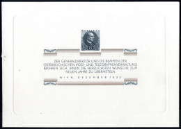 (*) 1930, Wilhelm Miklas, 1 + 1 S In Schwärzlichgraugrün Ungezähnt Auf Büttenpapier Als Neujahrsgeschenkheft, Attest Sta - Andere & Zonder Classificatie