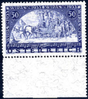 ** 1933, "Wipa", 50 (+50) Gr. Violettblau, Faserpapier Vom Unterrand Postfrisch (Falz Im Rand), ANK 566 - Altri & Non Classificati