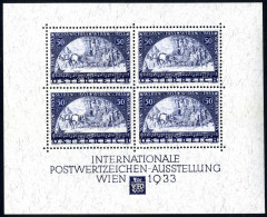 ** 1933, "WIPA-Block" In Einwandfreier Postfrischer Erhaltung (die Drei Klebestellen Praktisch Nicht Sichtbar), Maße 129 - Otros & Sin Clasificación