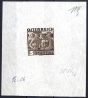 (*) 1934/36, Volkstrachten, Ungezähnter Einzelabzug Im Offsetdruck 5 S Schwärzlichsiena, Ohne Gummi Wie Hergestellt, Att - Autres & Non Classés