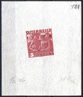 (*) 1934/36, Volkstrachten, Ungezähnter Einzelabzug Im Offsetdruck 5 S Schwärzlichzinnoberrot, Ohne Gummi Wie Hergestell - Other & Unclassified