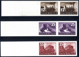 **/pair 1937, Eisenbahnen, Komplette Serie 3 Werte In Ungezähnten Paaren Mit Linkem Rand, Postfrisch, ANK 646-648 U - Other & Unclassified
