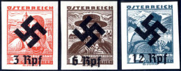 ** 1938, Volkstrachten Mit Überdruck Hakenkreuz, Komplette Serie 3 Werte Ungezähnt Postfrisch, ANK (6) A,b,d / 1300,- - Andere & Zonder Classificatie