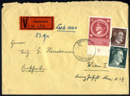 Cover 1939, RATTENDORF KÄRNTEN, Frank. Wertbrief über 1000 RM. Ges. Nach Wien Und WIEN....,frank. Wertbrief über 1000 RM - Otros & Sin Clasificación