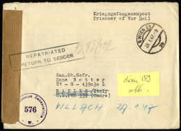 Cover 1946/7, Zwei Kriegsgefangenenbriefe Je Mit Dem Briefinhalt Vom 9.12.1946 Von Wien Nach Neapel Und Vom 23.1.1947 Vo - Otros & Sin Clasificación