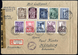 Cover 1947, Rekommandierter Luftpostbrief Vom 14.4.1947 Von Linz (Donau) Kleinmünchen über Die Zensurstelle Linz (Zensur - Other & Unclassified