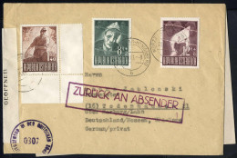 Cover 1947, Zwei überfrankierte Briefe Ins Ausland Verboten, Einer Eingeschrieben Von Graz Am 25.4. Mit Frankatur Komple - Other & Unclassified