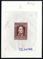 ** 1948, Adalbert Stifter, 40 Gr. IV Und End-Stecherphase In Farbe, ANK 865 Ph - Otros & Sin Clasificación