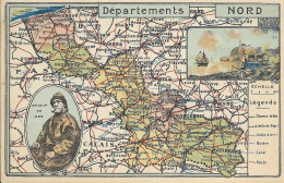 Carte Géographique Du Département Du Nord, Un Loup De Mer - Landkarten