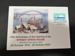 6-5-2024 (4 Z 17) Sydney Opera House Celebrate The 50th Anniversary Of It's Opening (20 October 2023) Old Opera Stamp - Covers & Documents