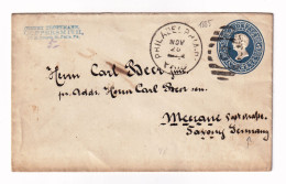 Postal Stationery 1885 Philadelphia Henry Trottmann Coppersmith Pennsylvania USA Germany Carl Beer Meerane Sachsen - ...-1900