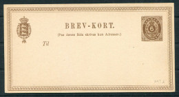 1870s Denmark 6ore Stationery Postcard Brev-Kort - Postal Stationery
