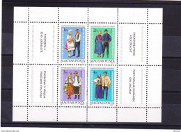 HONGRIE 1981  COSTUMES Yvert 2772-2775, Michel Bl 152 NEUF ** MNH Cote 8 Euros - Unused Stamps