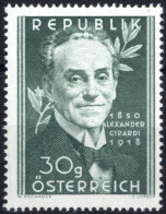 (*) 1950, Alexander Girardi, Gezähnte Einzelprobe In Der Farbe Dunkelgraugrün, Ohne Gummi Vom Vorlagekarton Gelöst, Atte - Other & Unclassified