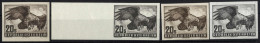 **/(*) 1952/59, Vögel, 20 S Braunschwarz, Drei Postfrische Werte Geschnitten In Allen Gummivarianten Und Ein Ugezähnter  - Other & Unclassified