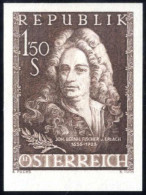 ** 1956, 1,50 S., 300. Geburtstag Fischer V. Erlach, Ungezähnt, Attest Soecknick, Kat. Nr. 1037 U - Sonstige & Ohne Zuordnung