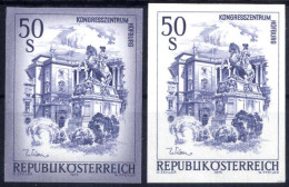 ** 1975, 50 S., Schönes Österreich, Ungezähnt Sowie Ohne Violettgrauem Rastertiefdruck (Rahmen), Attest Soecknick, Kat.  - Autres & Non Classés