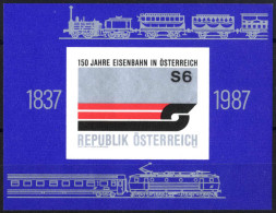 ** 1987, 150 Jahre Österreichische Eisenbahnen, Block Ungezähnt Postfrisch, Attest Glavanovitz, ANK Bl 11 U - Sonstige & Ohne Zuordnung