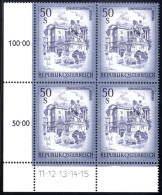 ** 1998, 50 Schilling "Schönes Österreich" In Der Seltenen Farbe "blaugrün", Postfrischer Eckrand-Viererblock Mit Symbol - Sonstige & Ohne Zuordnung