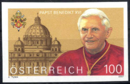 ** 2007, Papst Benedikt XVI Ungezähntes Postfrisches Prachtstück, Attest Soecknick, ANK 2977 U / Ohne Preis - Autres & Non Classés