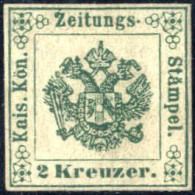 Delcampe - * 1853, 2 Kreuzer Tiefgrün Type I B, Laut Fotoattest Dr. Ferchenbauer, Prachtstück Dieser Ungebraucht-Seltenheit, ANK 1 - Dagbladen