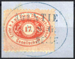 Piece 1866/67, 17 Kr. Scharlachrot Gez. 12 Auf Briefstück Entwertet "Agentie/DDSG/ T. Magurelle", Signiert Pfenninger, A - Donau Dampfschiffahrts Gesellschaft (DDSG)