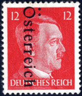 (*) Leibnitz, 1945, Hitlermarke Zu 12 Pf Mit Senkrechtem Schwarzen Aufdruck "Österreich" Kopfstehend Von Oben Nach Unten - Autres & Non Classés